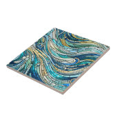 Carreau Sea of Waves Teal Mosaic Fine Art (Côté)