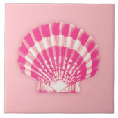 Carreau Sea Shell - fuchsia rose et blanc (Devant)