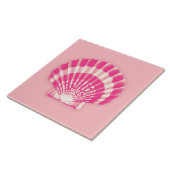 Carreau Sea Shell - fuchsia rose et blanc (Côté)
