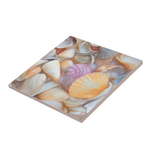 Carreau Sea Shells Ocean Beach Découpage Art Design