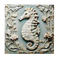 Seahorse Art Nouveau Faux Relief Face à la Monnaie