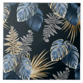 Carreau Seamless Pattern Dark Leaves Tropic Plants (Devant)