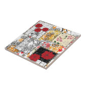 Carreau Seamless retro vintage patchwork quilting poppies (Côté)