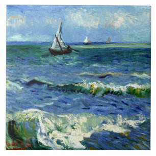 Carreau Seascape, peinture d'art de van Gogh,