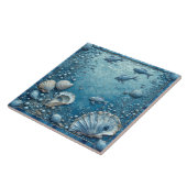 Carreau Seashell Aquatic Fish Underwater Bubble Backsplash (Côté)