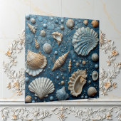 Carreau Seashell Aquatic Fish Underwater Mollusk Ocean Art