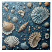 Carreau Seashell Aquatic Fish Underwater Mollusk Ocean Art (Devant)