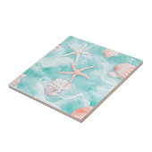 Carreau Seashells and Ocean Waves Pattern (1) (Côté)