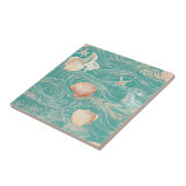 Carreau Seashells and Ocean Waves Pattern (10) (Côté)