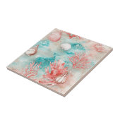 Carreau Seashells and Ocean Waves Pattern (11) (Côté)