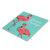 Carreau Seasons Greetings Tropical Flamingos Decorative (Côté)