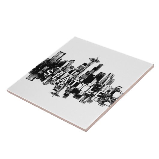 Carreau Seattle, Washington skyline (Côté)