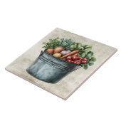 Carreau Seau rustique plein de légumes (Côté)