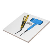 Carreau Sèche-cheveux & lisseuse-cheveux illustration (Côté)