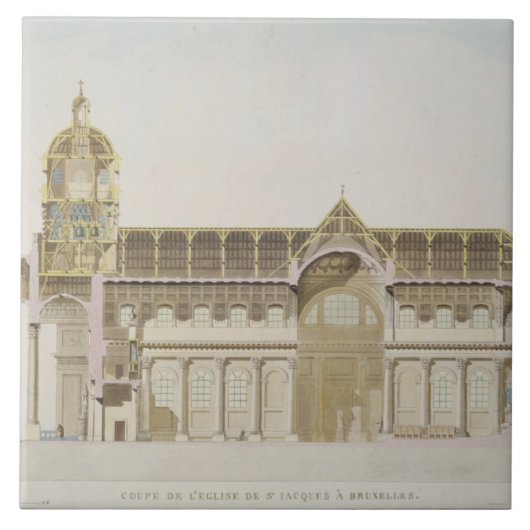 Carreau Section transversale de l'église de St Jacques, (Devant)