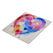 Carreau Sections Coeur arc-en-ciel, Idée cadeau unique (Côté)