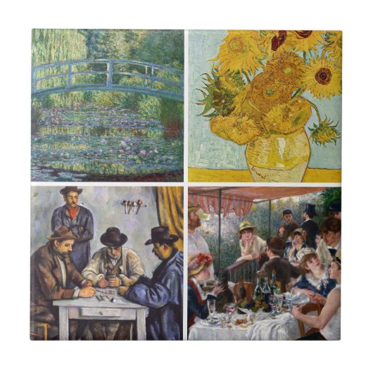 Carreau Sélection de divers chefs-d'oeuvre impressionniste (Devant)