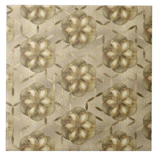 Carreau Semence de vie en Fleur de vie Golds Motifs (Devant)