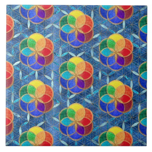 Carreau Semences de vie en Fleur de vie Motif (Devant)