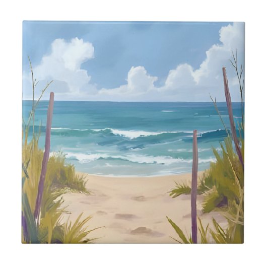 Carreau Sentier de la Plage | Eau de mer Côtière Peinte à (Devant)