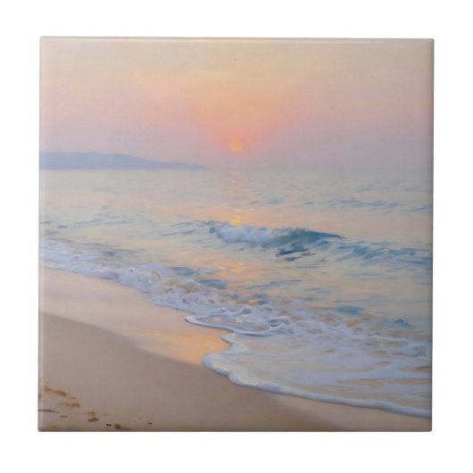 Carreau Serene Sunset Beach Ocean Glow (Devant)