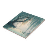 Carreau Serene Willow Tree Reflection Nature Art (3) (Côté)