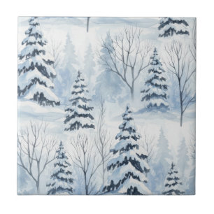 Carreau Sérénité de la forêt hivernale – Bois enneigé