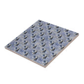 Carreau Série Crâne Floral Bleu Design 2 (Côté)