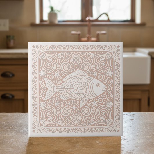 Carreau Série de vie côtière Poisson Corail D1208
