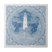 Carreau Série Vie Côtière Phare Bleu D1208 (Devant)
