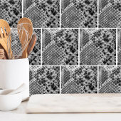 Carreau Serpent blanc noir