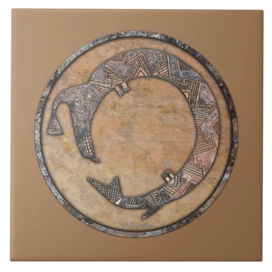 Carreau Serpent D'Eau Mimbres Poterie Design (Devant)