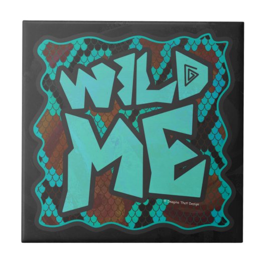 Carreau Serpent Wild Me Impression Brown et Turquoise (Devant)