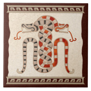 Carreau Serpents enlacés maya