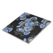 Carreau Serpents et roses bleus (Côté)