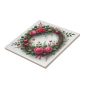 Carreau Serre romantique rose rose avec Coeurs rouges (Côté)