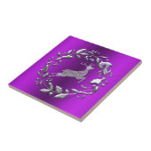 Carreau Serrure de Noël en argent, Reindeer Violet Noël (Côté)