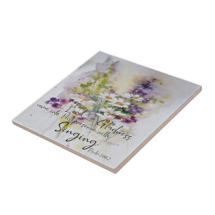Carreau Servez le Seigneur avec une joie florale
