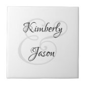 Carreau Ses noms de script et les siens, noir et gris (Devant)