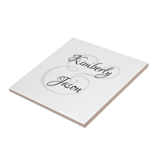 Carreau Ses noms de script et les siens, noir et gris (Côté)