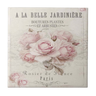 Carreau shabby chic, rustique, vintage, floral, collage, p