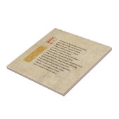 Carreau Shakespeare Sonnet 116 (CXVI) sur Parchemin (Côté)