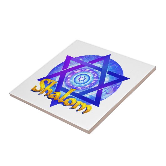 Carreau SHALOM avec l'étoile de David Medallion (Côté)