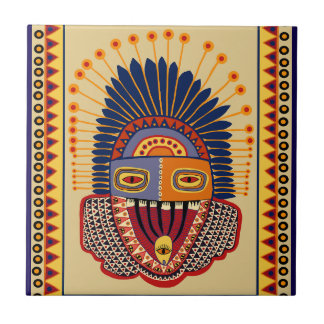Carreau Shaman d'art populaire tribal