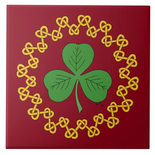 Carreau Shamrock et nouage sur rouge (Devant)
