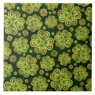 Carreau Shamrock irlandais Motif de quatre feuilles de trè