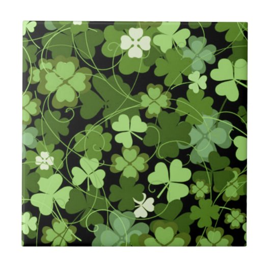 Carreau Shamrock irlandais vert (Devant)