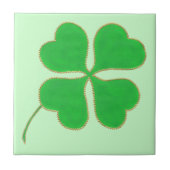 Carreau Shamrock vert brillant découpé en points dorés sur (Devant)