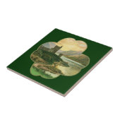 Carreau Shamrock vintage Lucky Gold avec château irlandais (Côté)