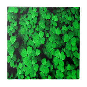 Carreau Shamrocks and Hearts Saint Patrick's Day Green